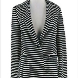 Black and white striped blazer
